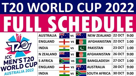 cricket world cup 2022 fixtures.